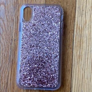 Pink glitter iPhone XR case
